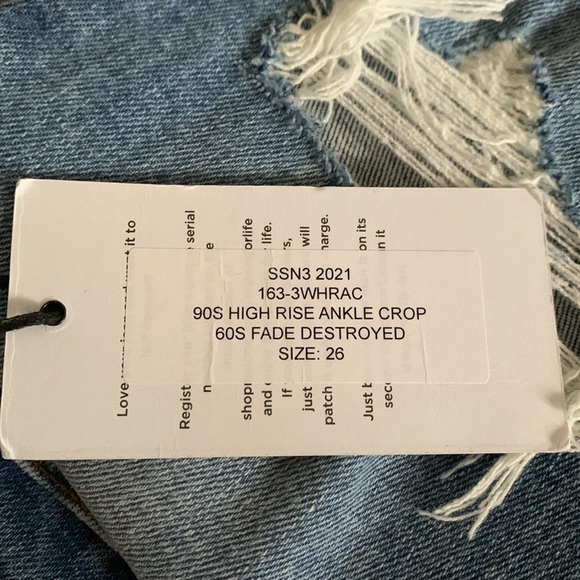 RE/DONE Originals Revolve 90s High Rise Ankle Crop 60s Fade Button Fly Size 26 - Picture 11 of 13